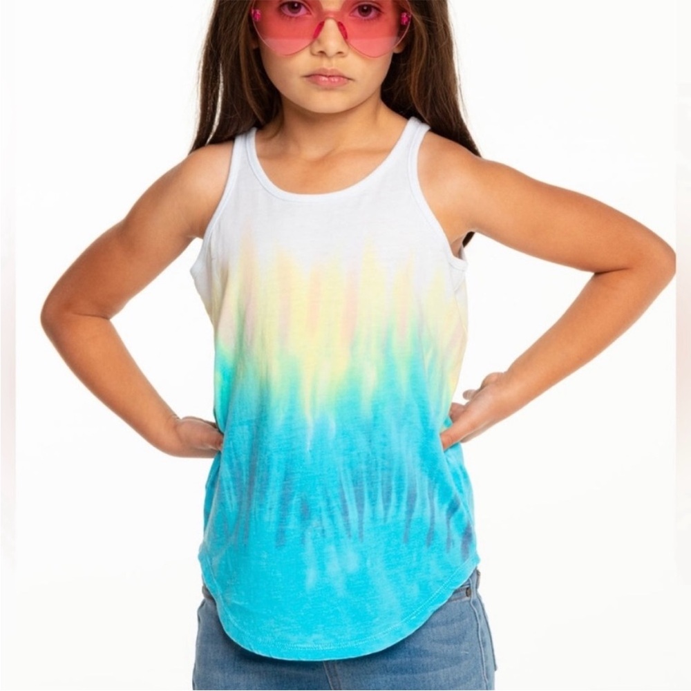NWT, Chaser, Girls, tie-dye shirttail tank, back cut-out
